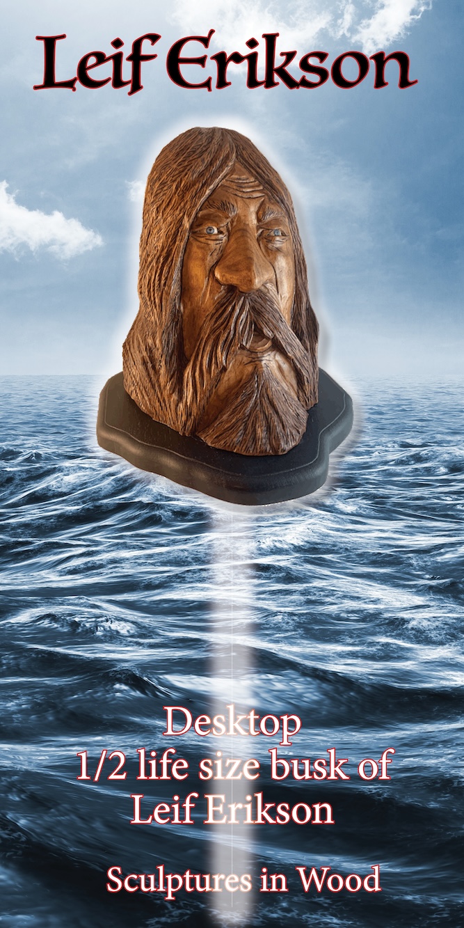 Leif Erikson Sculpture by DW Carving Studio